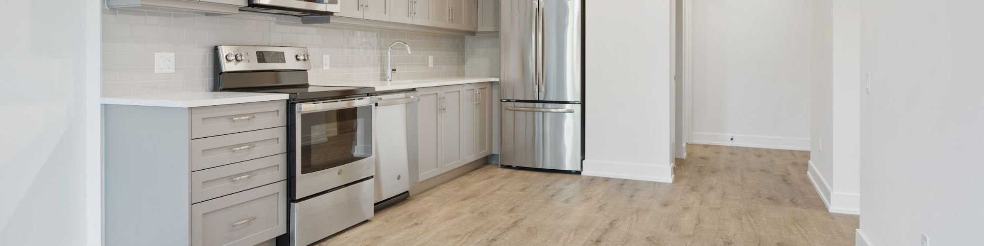 Hardwood Flooring in a bright kitchen